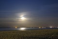 Moonrise at the seaside from Usedom, Germany.