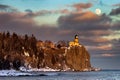 Split Rock Lighthouse in winter Royalty Free Stock Photo