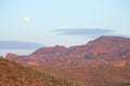 Moonrise Superstition Mountains Royalty Free Stock Photo