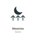 Moonrise vector icon on white background. Flat vector moonrise icon symbol sign from modern weather collection for mobile concept