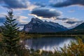 Moonrise at Vermilion Lakes in summer night. Banff National Park, Canadian Rockies. Royalty Free Stock Photo