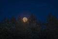 Moonrise view near Nemci village in Ceske Stredohori mountains Royalty Free Stock Photo