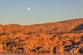 Moonrise at Watson Lake Royalty Free Stock Photo