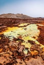 Moonscape of Dallol Lake, Danakil depression geological landscape Ethiopia Royalty Free Stock Photo