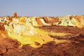 Moonscape of Dallol Lake, Danakil depression geological landscape Ethiopia Royalty Free Stock Photo