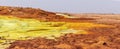 Moonscape of Dallol Lake, Danakil depression geological landscape Ethiopia Royalty Free Stock Photo