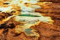 Moonscape of Dallol Lake, Danakil depression geological landscape Ethiopia Royalty Free Stock Photo