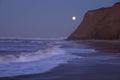 Moonset at Half Moon Bay Royalty Free Stock Photo