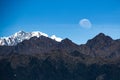 Moonset in Macchu Picchu Royalty Free Stock Photo