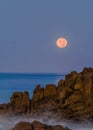 Moonset over Laguna Beach Royalty Free Stock Photo