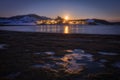 Moonset over Nanclares de Ganboa village