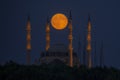 Moonset Selimiye Fullmoon Royalty Free Stock Photo