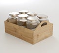 Moonshine Jars In A Crate