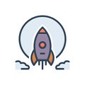 Color illustration icon for Moonshot, launch and rocket Royalty Free Stock Photo
