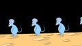 Moonwalk. mice dance on a piece of cheese. Alpha,