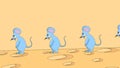 Moonwalk. Mice dance on a piece of cheese.