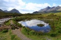 Moor lake in a beautiful landscape in the Scottish Highlands on the island of Skye Royalty Free Stock Photo