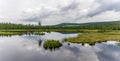 Moor marsh lake meadow forest sky Royalty Free Stock Photo