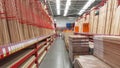 A view of wood department at a hardware retailer