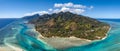 Moorea island french polynesia lagoon aerial view