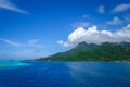 Moorea island and pacific ocean lagoon landscape Royalty Free Stock Photo