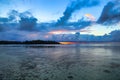 Moorea Sunset, Tahiti island, French polynesia, close to Bora-Bora Royalty Free Stock Photo