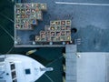 Moored boat and colorful buoys