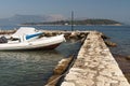 Moored boat in Corfu