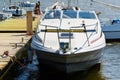 Moored boat near the pier.