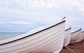 Rowing boats on Hove beach. Royalty Free Stock Photo