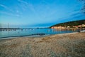 Moored boats in bay of Tyrrhenian Sea