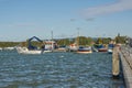 Moored boats at Ichenor, Sussex, England