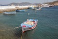 Moored boats in the port of Kokkari in Samos, Greece Royalty Free Stock Photo