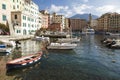 Moored boats at the waterfront in Camogli