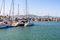Moored boats, yachts and catamarans in Townsville, Queensland, Australia Royalty Free Stock Photo