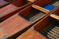 Moored Cambridge Punts Royalty Free Stock Photo