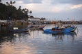 Moored colorful fishing boats Royalty Free Stock Photo