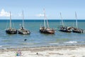 Moored dhows Bagamoyo shore