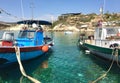 Moored fishing boats