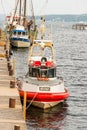 Moored maritime rescue boat Royalty Free Stock Photo