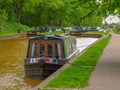 Moored narrowboat near the Red Bull Lock Royalty Free Stock Photo