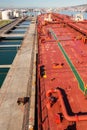 Moored oil tanker pipeline Royalty Free Stock Photo