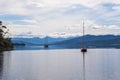 Moored sailboats on Huon River, Tasmania