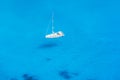 A sailing boat over the blue sea of the Ionian Islands in Greece, Zakynthos