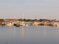 Sailing boats in late afternoon sun Royalty Free Stock Photo