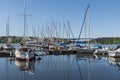 Moored sailingboats Lake MÃÂ¤laren Stockholm Royalty Free Stock Photo