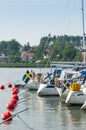 Moored sailingboats Norrtalje