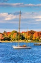 Moored Vintage 1930s Wooden Ketch - October