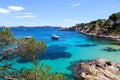 Moored Yachts in Cala Fornells, Majorca