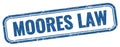 MOORES LAW text on blue grungy vintage stamp Royalty Free Stock Photo